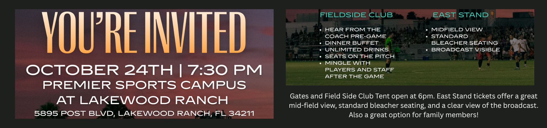 You're invited: October 24 at 7:30 PM, Premier Sports Campus at Lakewood Ranch